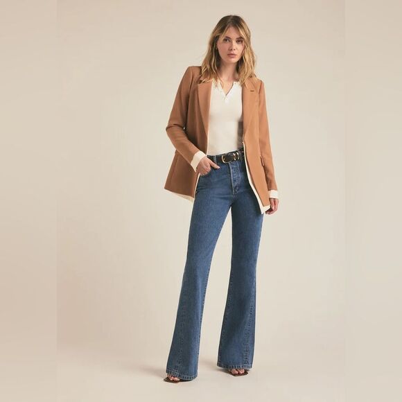 Favorite Daughter Kelly Blazer Tan Cognac Size XS Preppy Streetwear Blazer - Picture 1 of 11